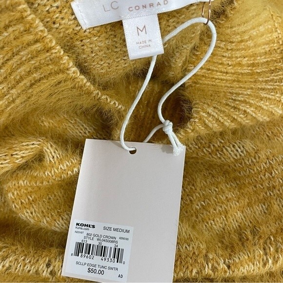 NWT LC, Lauren Conrad, , scalloped edge, eyelash tunic sweater - Picture 8 of 11